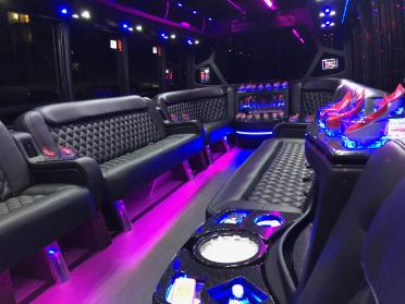 Fort Worth 15 Passenger Party Bus Interior
