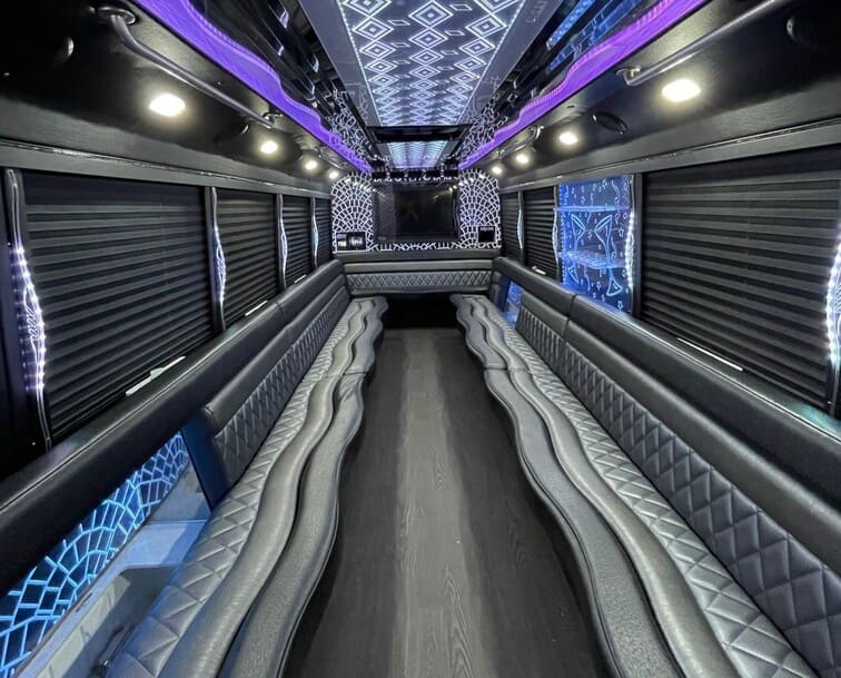Fort Worth 30 Passenger Party Bus White Interior