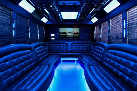Fort Worth 36 Passenger Party Bus Interior