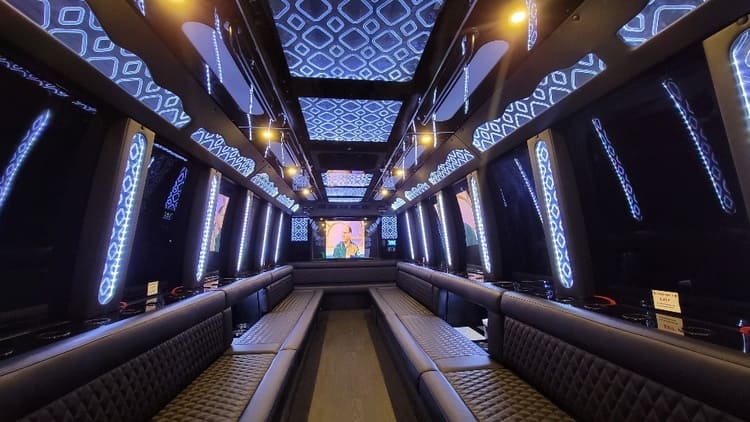 Fort Worth 40 Passenger Limo Bus Interior
